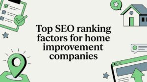 Decorative SEO and home improvement title card illustration